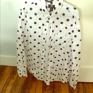 Long sleeve purple Polk a dot shirt H&M